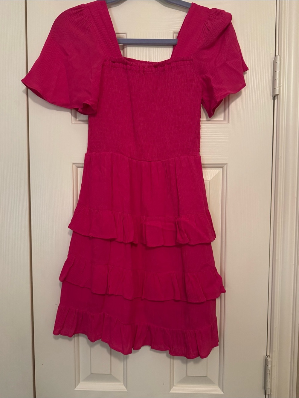 Chelsea & Violet Hot Pink Tiered Ruffle Dress